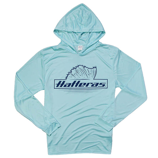 Sail LS Hooded Performance Tee - Aqua Blue - CLEARANCE
