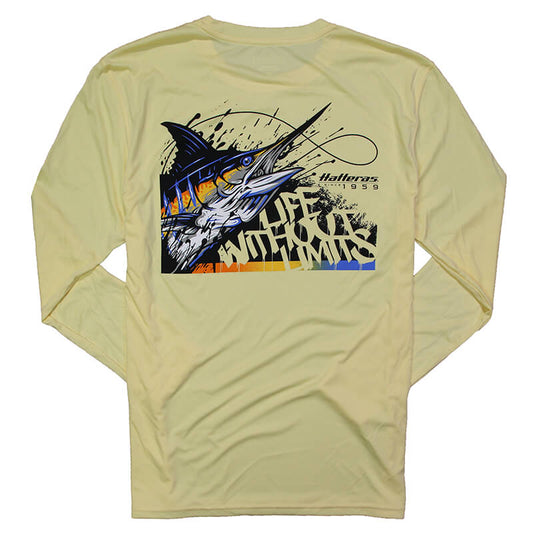 Marlin Life LS Performance Tee - Fighting Yellow - CLEARANCE