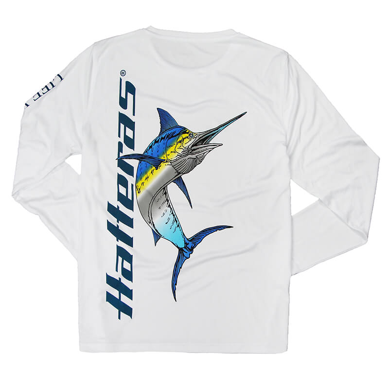 Women's Marlin LS Performance Tee - White - CLEARANCE