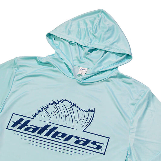 Sail LS Hooded Performance Tee - Aqua Blue